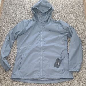 Under Armour Light Gray Hooded Windbreaker